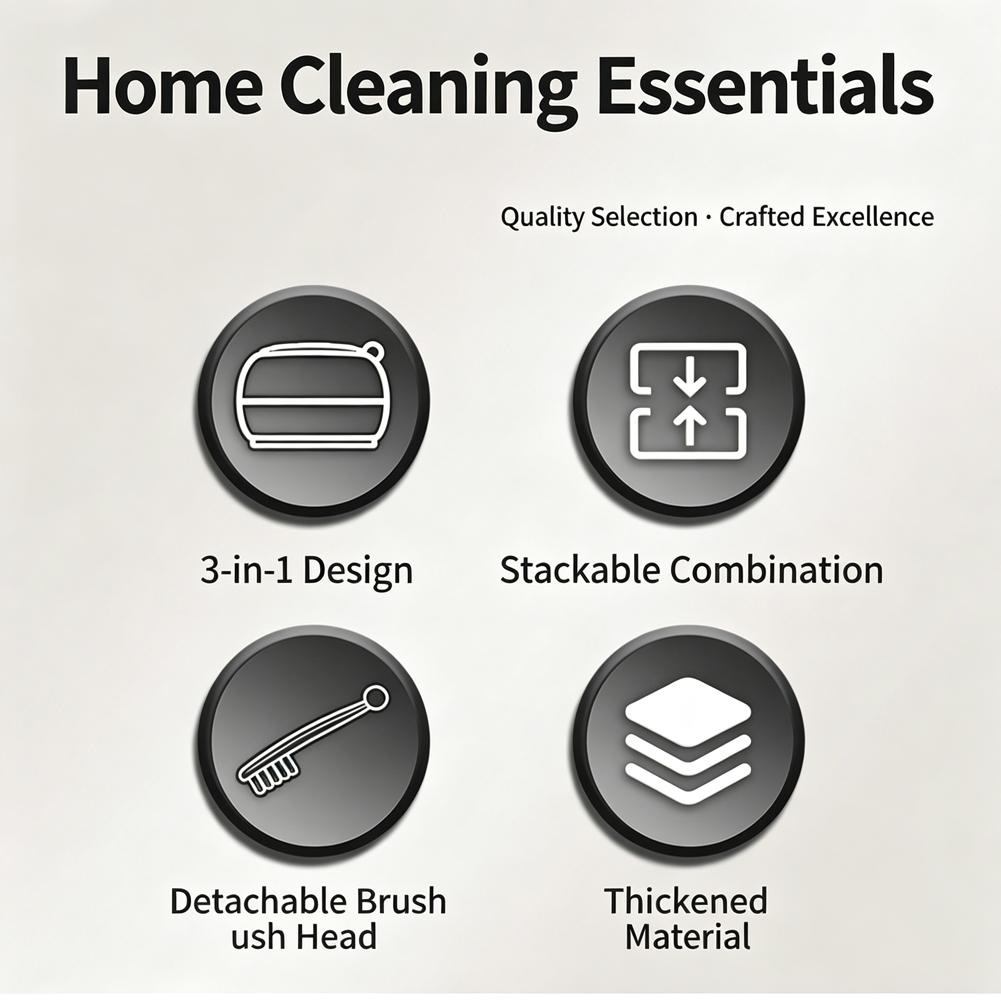 Multifunctional 3-in-1 Household Cleaning Brush Set Kitchen Crevice Scraper Tool for Countertop Dusting And Baking Oven