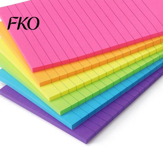 Reminder Stick Notes 6 Pcs Lined Notes, 6x4in Ruled Self-Stick Pads, 45 Sheets/Pad Colorful Sheet Adhesive Sticking Memo Pads for to Do List,