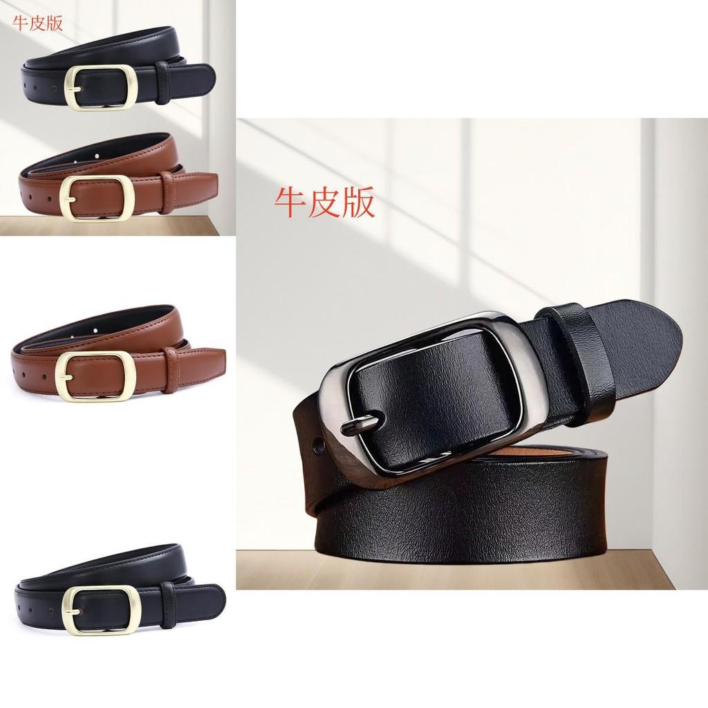 Style Chic Korean Womens Leather Belt With Eyecatching Golden Design Buckle