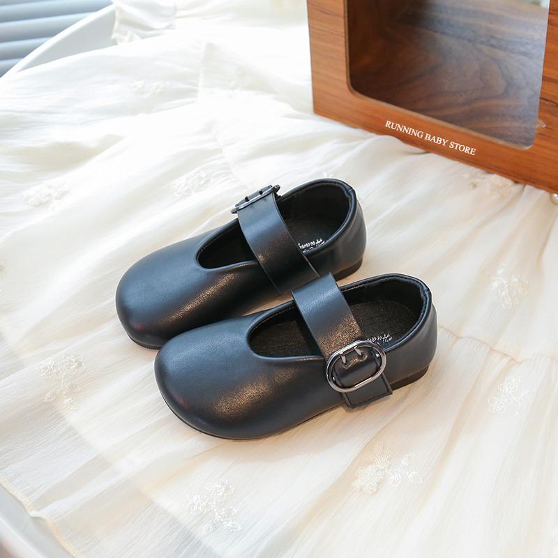

Classic Metal Decoration Ballet Flats Girls Retro Wide Round Toe Soft Leather Shoes Low Heel Comfortable Casual Shoes I11059 23