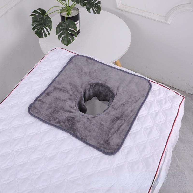 1 Pcs 35*35cm Thickened Beauty SPA Massage Table Planking Face Towel With Hole For Hospital Hotel Beauty Salon