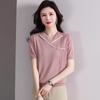 Mothers' Summer Loose Ice Silk Short Sleeve T-Shirt