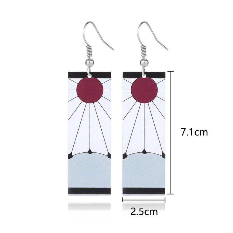 1 Paar Kamado Tanjirou Ohrringe Japanischer Anime Dämon Slayer Eardrop Cosplay Prop Cartoon Schmuck für Männer Frauen