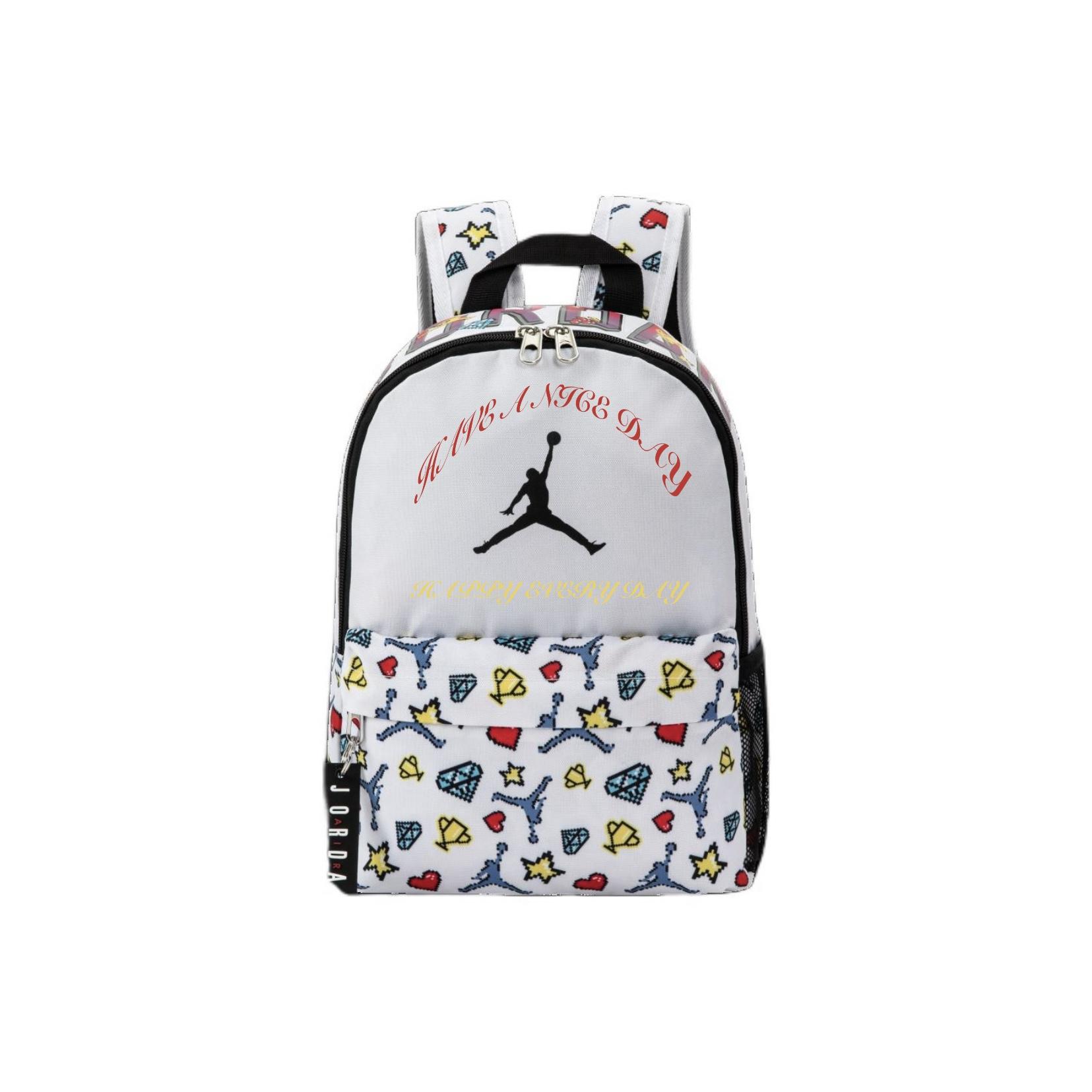 

Jordan Custom Bag Letter Print Fashion Cute Star Diamond Polyester Backpack Unisex Backpack White DZ3755-100(TEAM378-ZIMU-X1) White