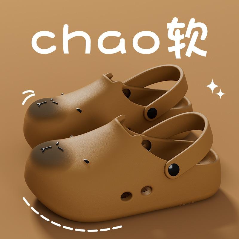 Cute Slippers Women's New Summer Outer Wear Hole Shoes Beach Anti-collision Bag Head Half Slippers Women