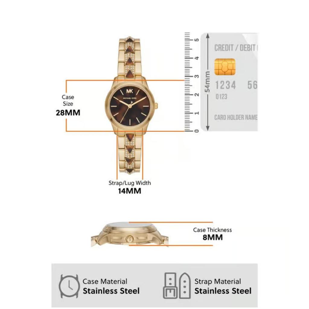 Michael Kors Bayan Petites Podyum Mercer Altın Tonlu Saat - MK6855