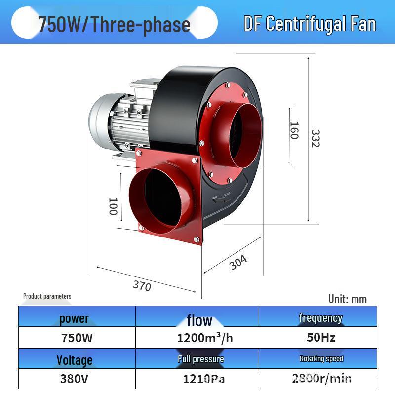 Compact High-Pressure Centrifugal Fan for Kitchen and Laboratory Ventilation