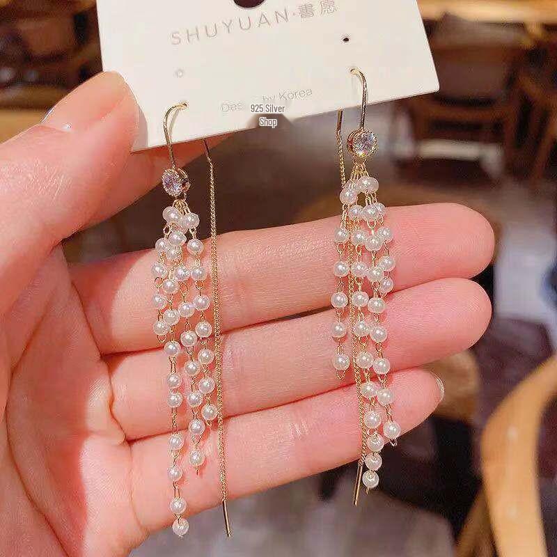 925 Silver Needle Luxury Tassel Earrings for Women
