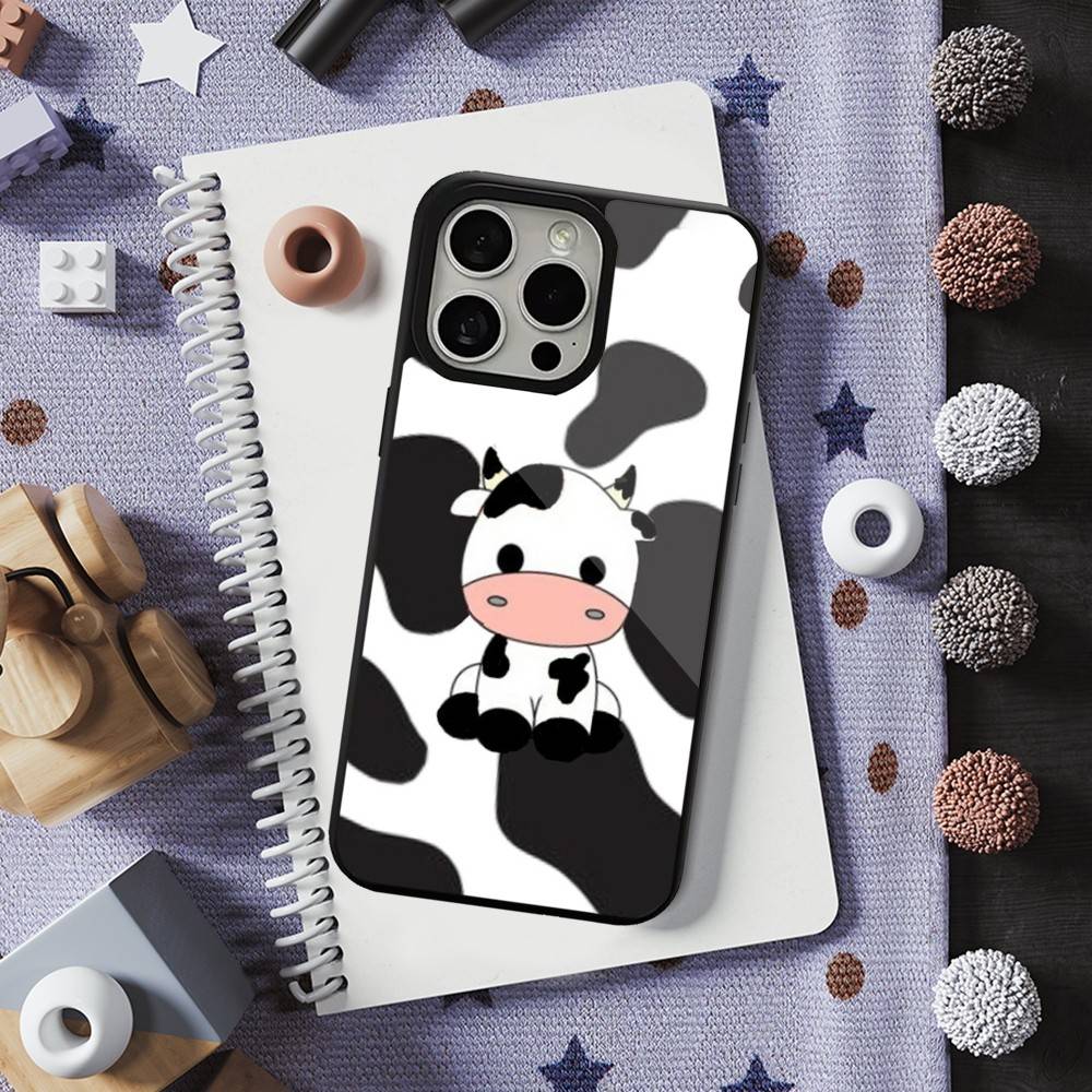 Cute Cartoon Print Cow For iPhone 12,14,11,15,13,16,17,For Magsafe,Plus,Mini, Pro,Max,Magnetic Wireless Charging Case