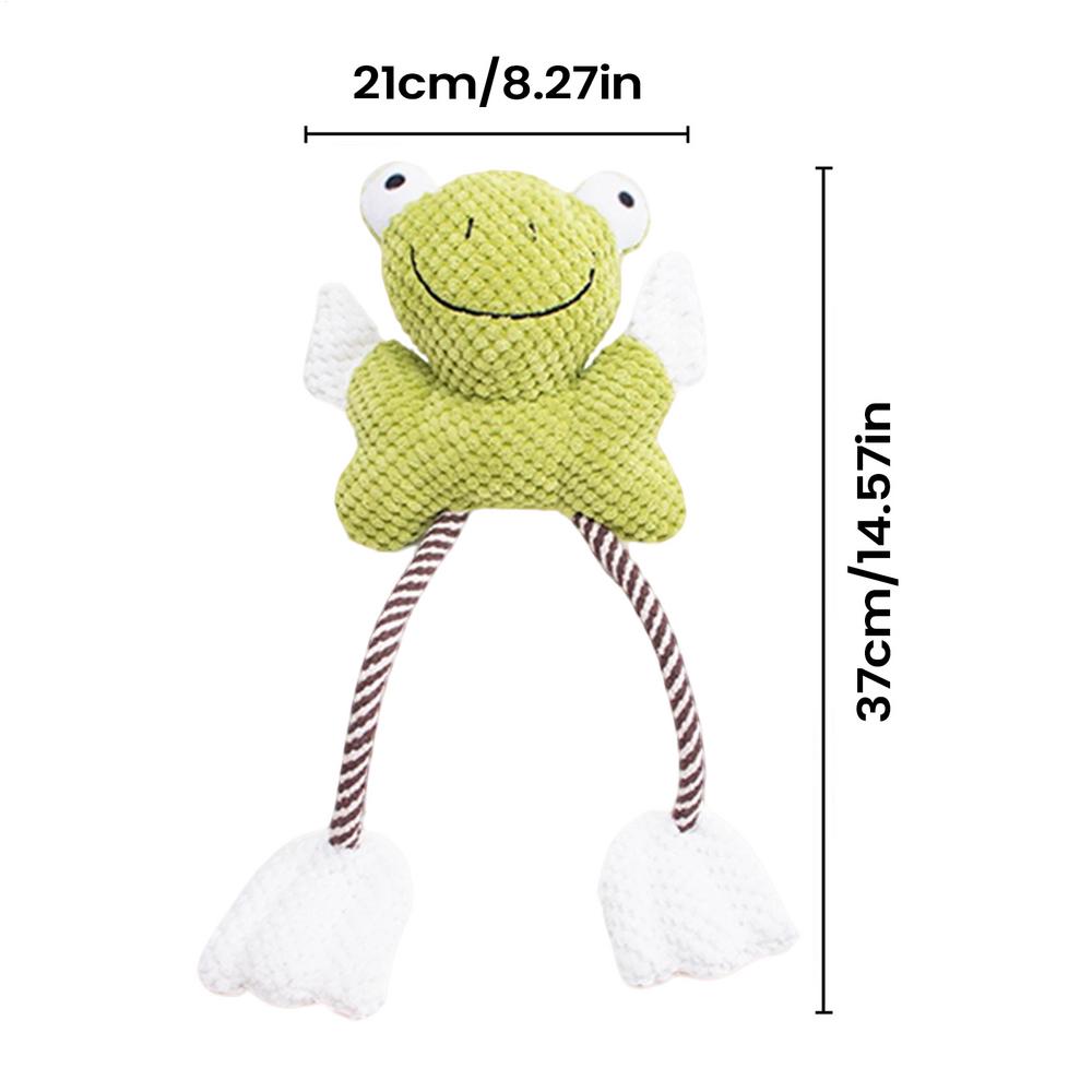 Squeaky Toys For Dogs Frog Shape Enrichment With Crinkle Squeakers Squeaky Plush Dog Toys For Breed Puppy Teething Chewing Teeth