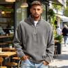 Men's Vintage Corduroy Zip-Up Sweatshirt with Raglan Sleeves Loose Fit