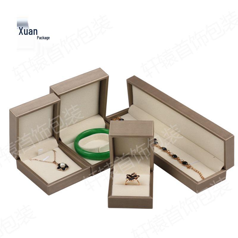 Fashionable Brushed PU Watch, Necklace, and Bracelet Jewelry Box