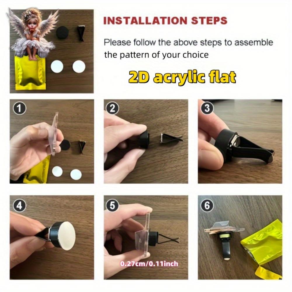 2D flat girl car vent clip decorative diffuser (fragrance not included), car interior decoration, aromatherapy clip, ideal for holiday gifts