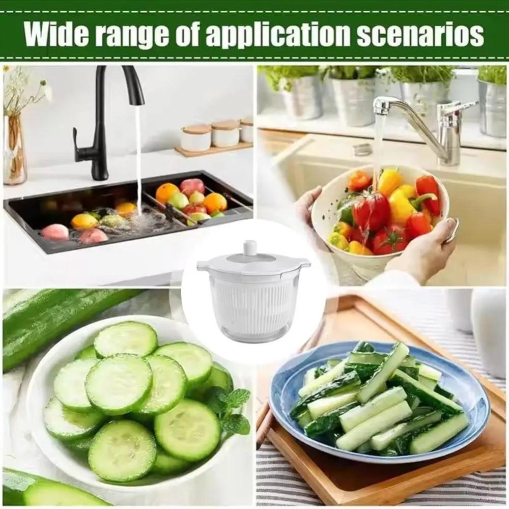 Large Capacity Salad Dryer 2 In 1 Greens Washer Dryer Practical Food Strainer  Leafy Greens