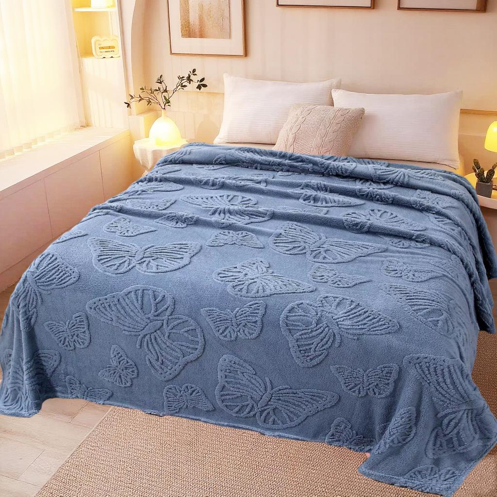 Solid Color Coral Fleece Blanket Winter Flannel Bed Sheet Four Seasons Universal Office Nap Throw Blanket