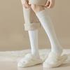 Women's Spring and Autumn Thickened Warm Calf Socks Cotton Socks Solid Color Casual Anti-abrasion and Anti-pilling Versatile Hoop Socks