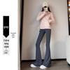 Micro-Flare Shark Fleece Pants: 2026 Spring/Autumn High-Waist, Hip-Lifting, Cropped Petite Flare Base Layer