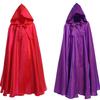 Vampire Cape Adult Long-length Witchcraft Hooded Cloak Halloween Party Cosplay Oufits Bow-tie Strap Medieval Vintage Easter Cape