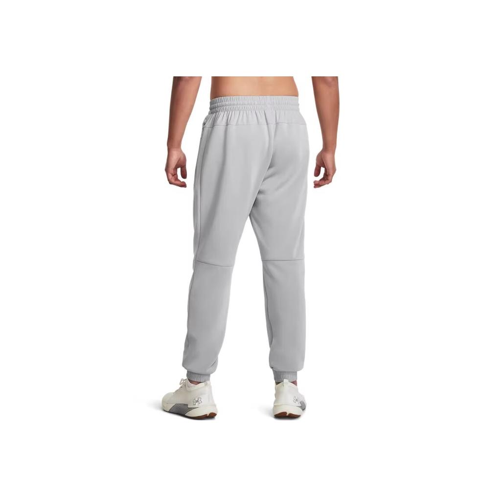 Under Armour Essential Swacket Pant Solid Color Drawstring Cuffed Knit Sports Pants Men Pants Gray 1382287-011