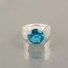Handcrafted Natural  Swiss Blue Topaz Gemstone 925 Sterling Silver Jewelry Ring RR-1-5