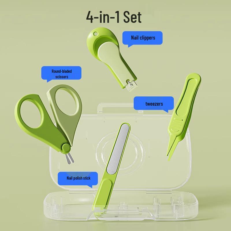Safe Baby Nail Clipper Set: Anti-Pinch Scissors & File for Newborns and Young Children