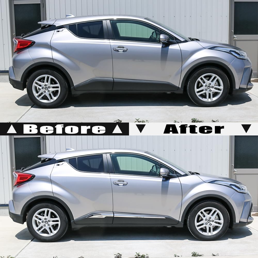 DressCarParts Mirror Finish Stainless Steel Side Door Trim Garnish for Moulds/Door C-HR NGX50/ZYX10