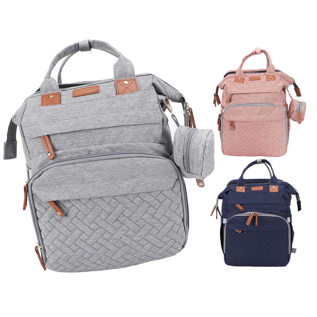 Diaper Bag Foldable Multifunctional Baby Diaper Backpack with USB Charging Port for Travel
