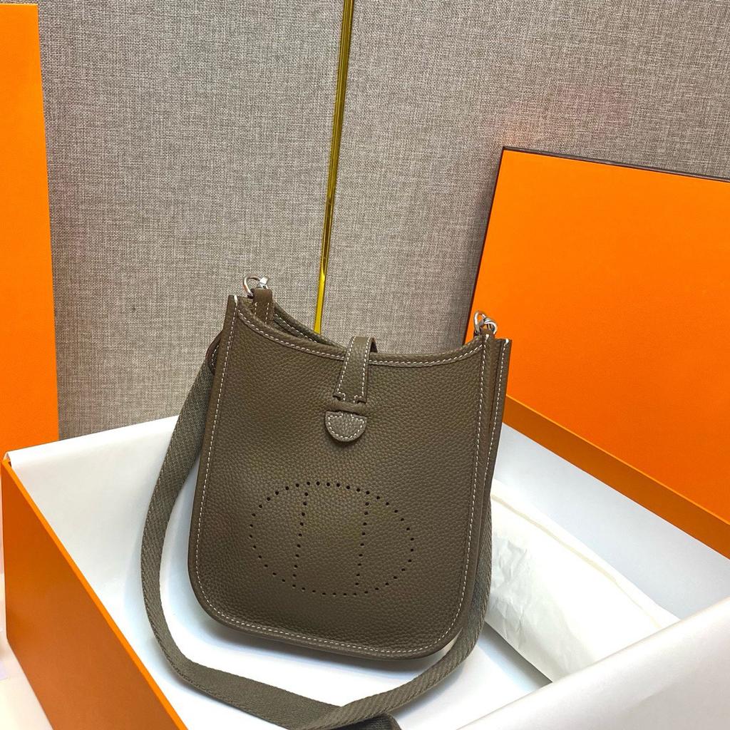Togo Leather Evelyn Leather Cross-body Bag Top Layer Cowhide Casual Mobile Phone Bag Simple and Versatile Pure Leather Women's Bag