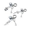 Elegant Metal Heart Keychain Bowknot Charm Unique Key Jewelry Fashion Accessory Fashionable Bag Pendant for Daily