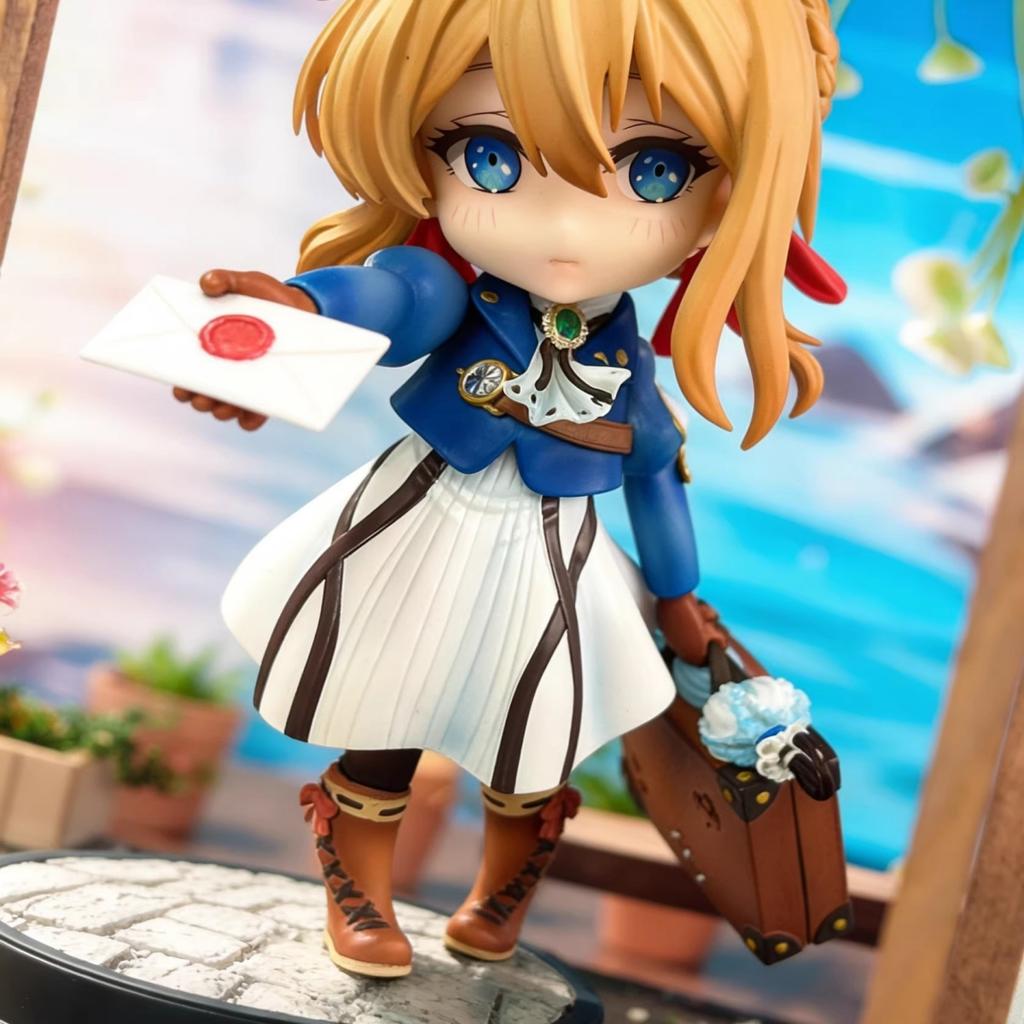 17.5cm Violet Evergarden Violet Cute Version Delivering Letter Anime Figure Model Statue Collection Desktop Decoration Ornament