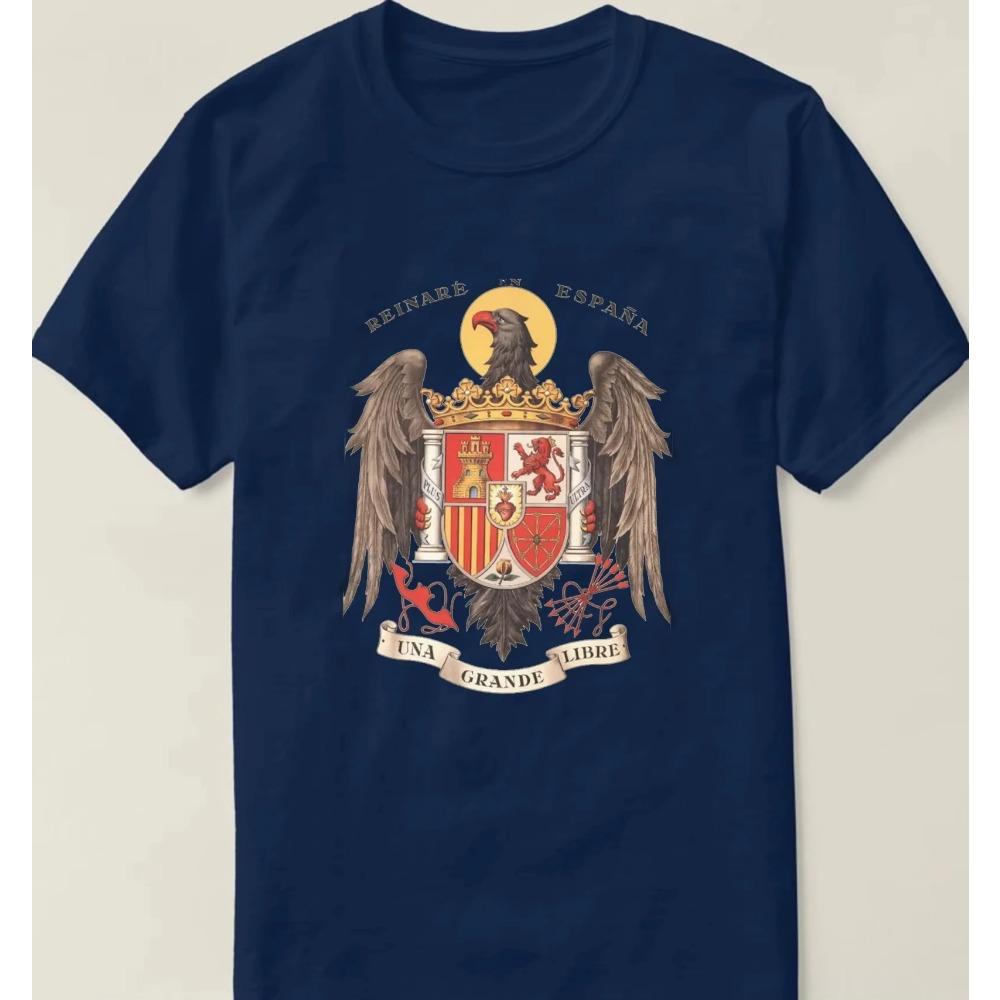 T-shirt Grafica Stemma Aquila di San Giovanni Imperiale Spagnola 100% Cotone Girocollo Manica Corta Estiva Casual da Uomo