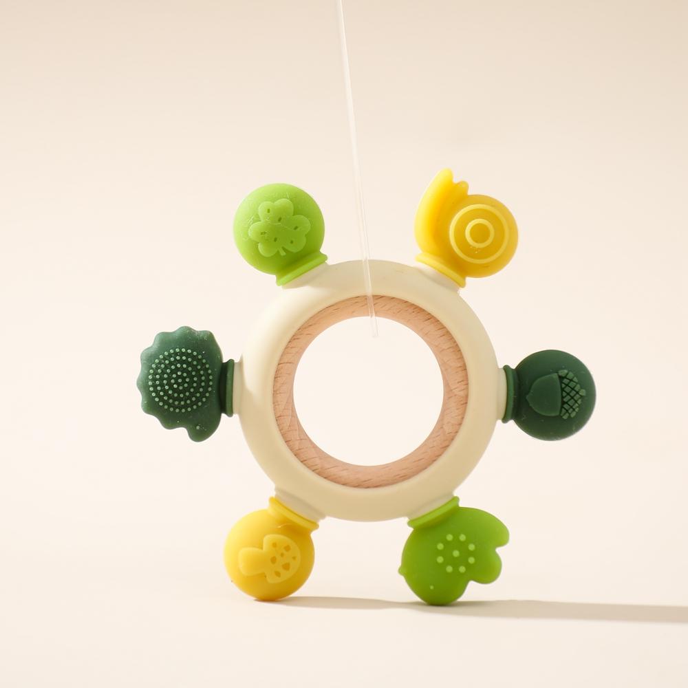 1Pc Baby Ratter Toys Wooden Teether Crochet Animals Bpa Free Rattle Toy Newborn Amigurumi Teether Baby Rattles Gifts For Newborn