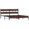 Metal Bed Frame Without Mattress Brown Oak Effect 193 X 203 Cm