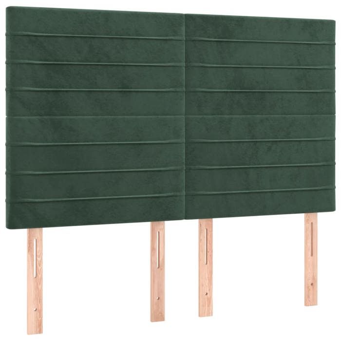 VidaXL Tête de Lit Meubles de Chambre à Coucher Accessoires de Lit Simple Têtes de Cadre de Lit Intérieur Vert Foncé 3116523