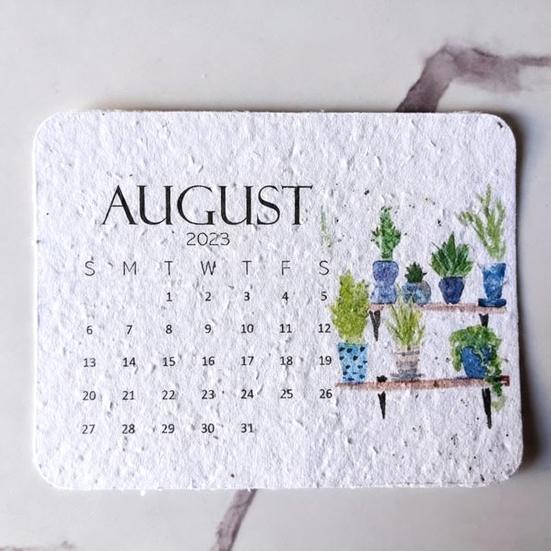 Plantable Seeds Paper Calendar 2026 Biodegradable Plantable Calendar with Wildflower Seeds Monthly Growable Planner for Eco-Friendly Office & Home