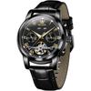 OLEVS Automatic Men's Watch Luxury Tourbillon Chronograph Big Face Calendar Moon Phase Waterproof Black