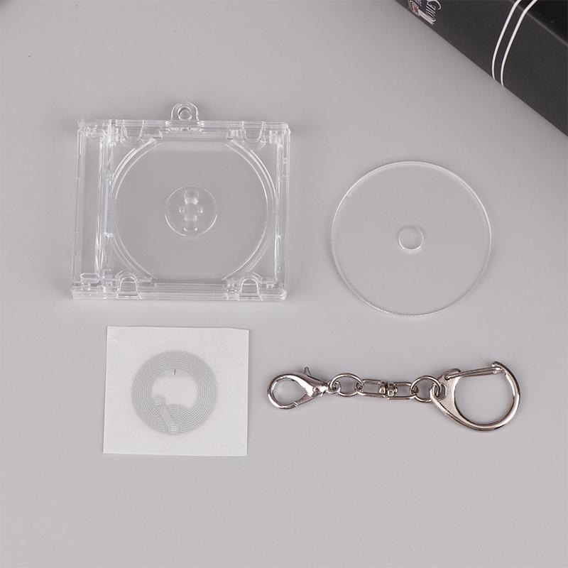 1 szt. Pusty album Mini etui na CD brelok do kluczy do plecaka DIY wiszące dekoracje brelok do kluczy