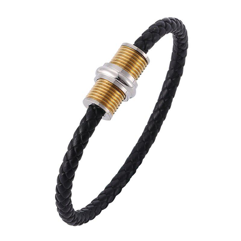 Fashion Round Rope Male Female Leather Bracelet Charm 4 color Magnetic Clasp Bracelets&Bangles Jewelry Gifts