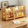 2 Layer Spice Caddy Shelf Bamboo Kitchen Storage Rack Desktop Cabinet Organizer Display Rack Coffee Bar Counter Shelf Cup Holder