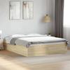 VidaXL Bed Frames Sonoma Oak 150x200 Cm Engineered Wood, Bedroom Furniture, Slatted Base, Panel Bed, Bed, 3281009
