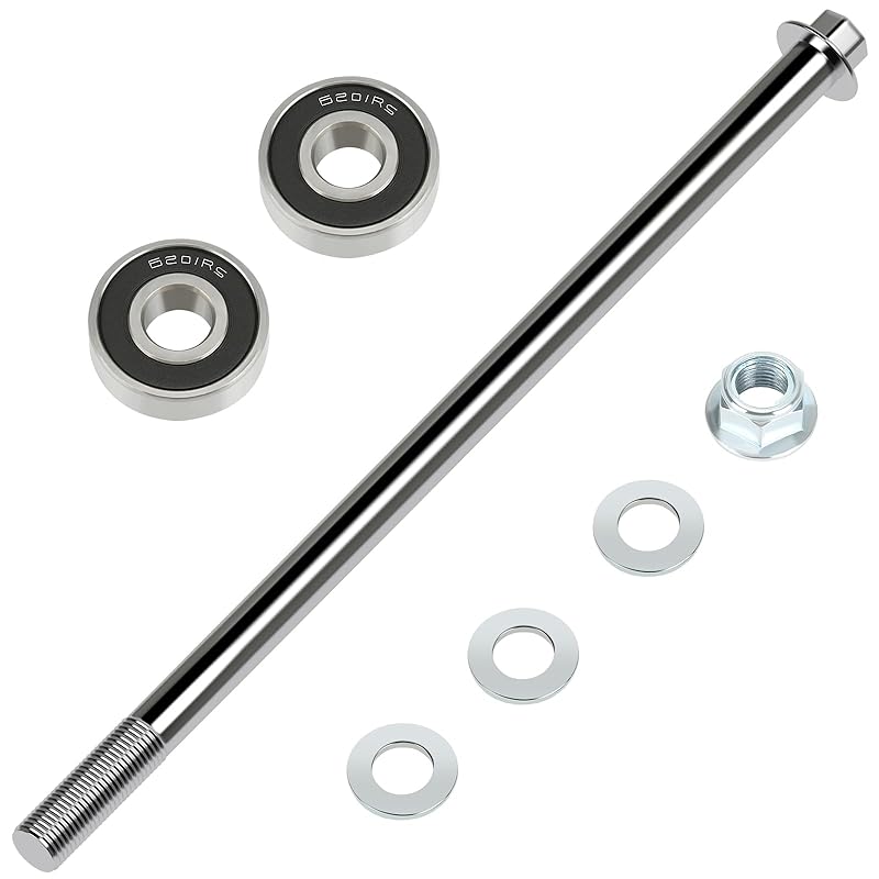 12Mm 270Mm Mini Bike Rear Axle Nut Bolt With 6201RS Wheel Bearings Replacement For Coleman CT100U Minibike 97Cc 100Cc 2.5 3.0HP Powersports