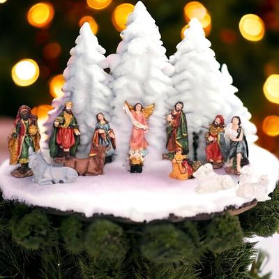 15 Pcs Nativity Set | Crib Set Perfect for Christmas Gifting|Decor ( Pack - Mary,Joseph,Baby Jesus, Angel, 3 Wise Men,Shepherd, 7 Animals
