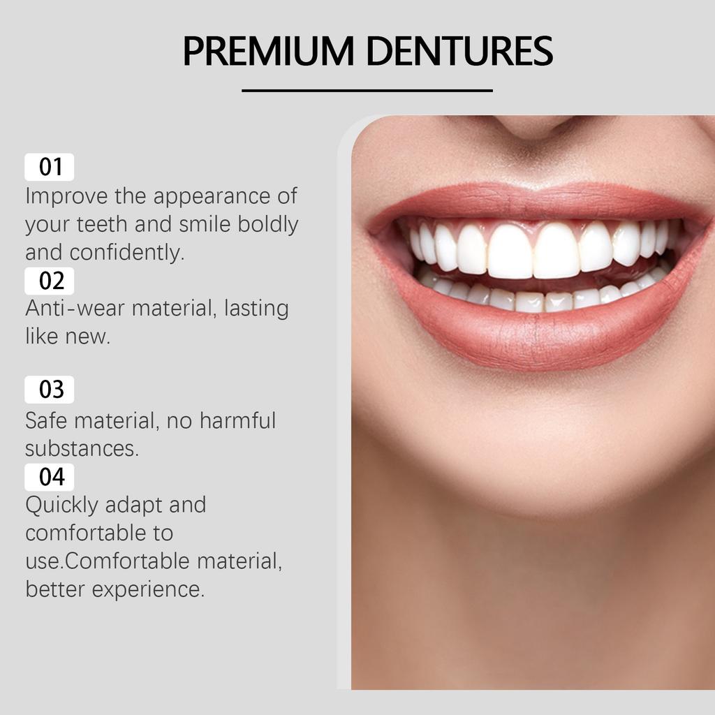 Denture Silicone Parts, Denture Grooming Kits, Cosmetic Sets, Upper And Lower Veneer Teeth, Unisex(50g)