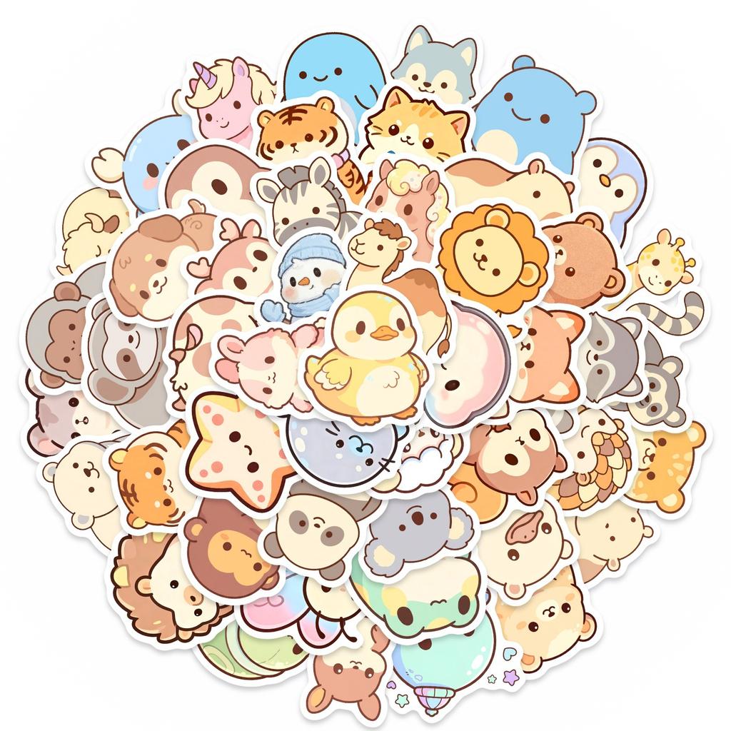 Dedicated To 50 Cartoon Mini Animal Stickers, Cute Healing And Cute Expression Stickers, Waterproof And Not Torn Can Be Ordered.