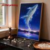 DIY Diamond Art Pearl Painting Kit for Adults, Blue Whale Shaped Pearl Art Painting Wall for Home Office Decor Handmade Gift