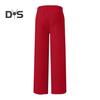 Women Sport Pants Mid-rise Elastic Waist Adjustable Drawstring Long Trousers Solid Color Wide Leg Autumn Winter Velvet Lining Trousers