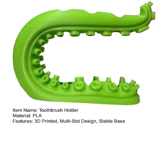 Zahnbürstenhalter 3D-gedruckt PLA-Material Mehrschlitz Badezimmer-Aufbewahrungs-Organizer Anti-Rutsch-Boden Badezimmer-Organizer