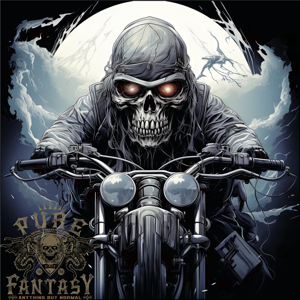 26 Schädel Biker Motorrad Motorrad Sensenmann 22 Herren T-Shirt 100% Baumwolle Unisex T-Shirt