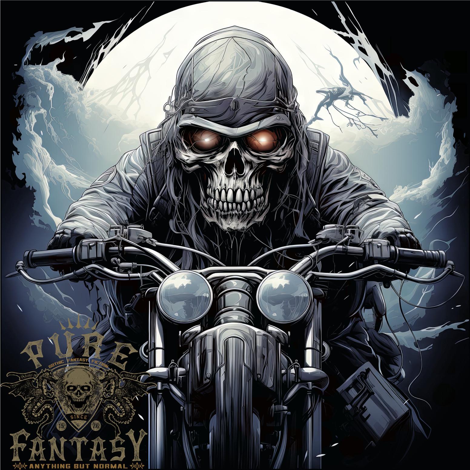

26 Skull Biker Motorcycle Motorbike Grim Reaper 22 Mens T-Shirt 100% Cotton Unisex T-Shirt XL