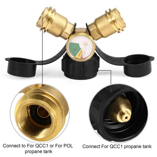 2-veis bensintankadapter med gassnivåindikator Måler Metall